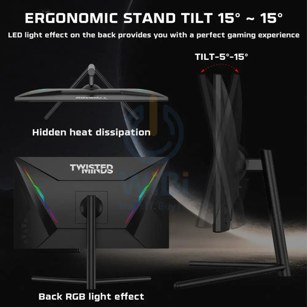Twisted Minds Gaming Monitor - 27’’ QHD / IPS / 165Hz / 0.5MS / HDMI 2.1 / HDR400 RGB / Black - Monitor Monitors &