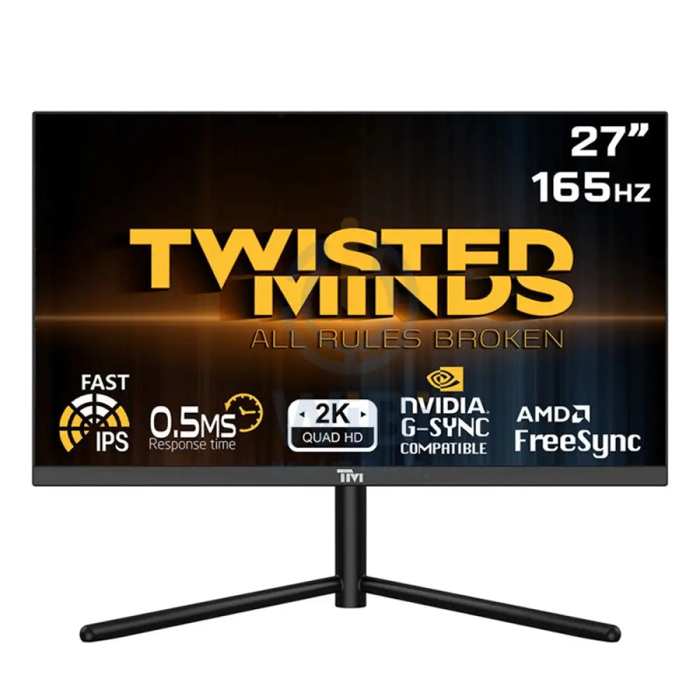 Twisted Minds Gaming Monitor - 27’’ QHD / IPS / 165Hz / 0.5MS / HDMI 2.1 / HDR400 RGB / Black - Monitor Monitors &