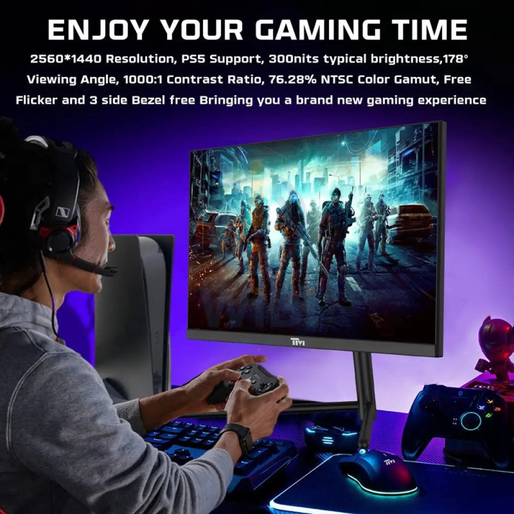 Twisted Minds Gaming Monitor - 27’’ QHD / IPS / 165Hz / 0.5MS / HDMI 2.1 / HDR400 RGB / Black - Monitor Monitors &