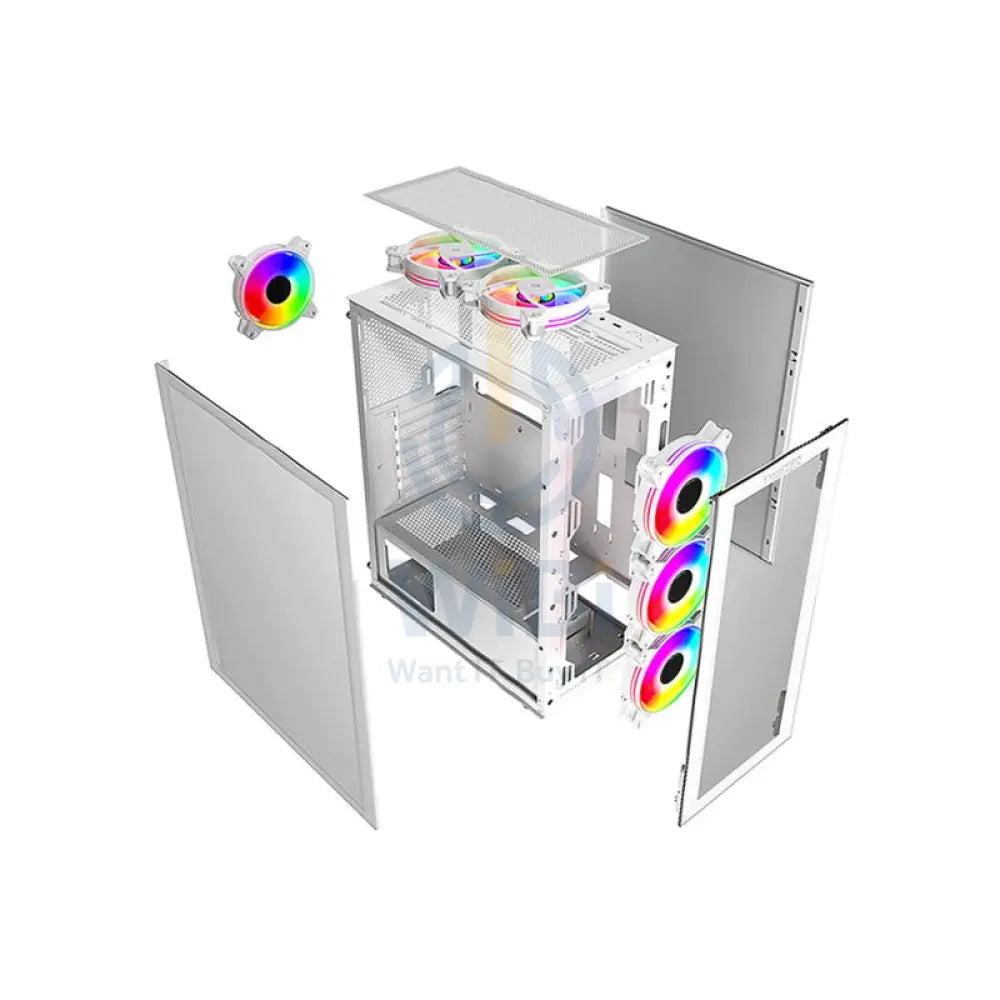 Twisted Minds Manic Shooter-03 Mid Tower ARGB Fan Gaming Case - 4 x 120mm / White Accessories > Other Accessories >