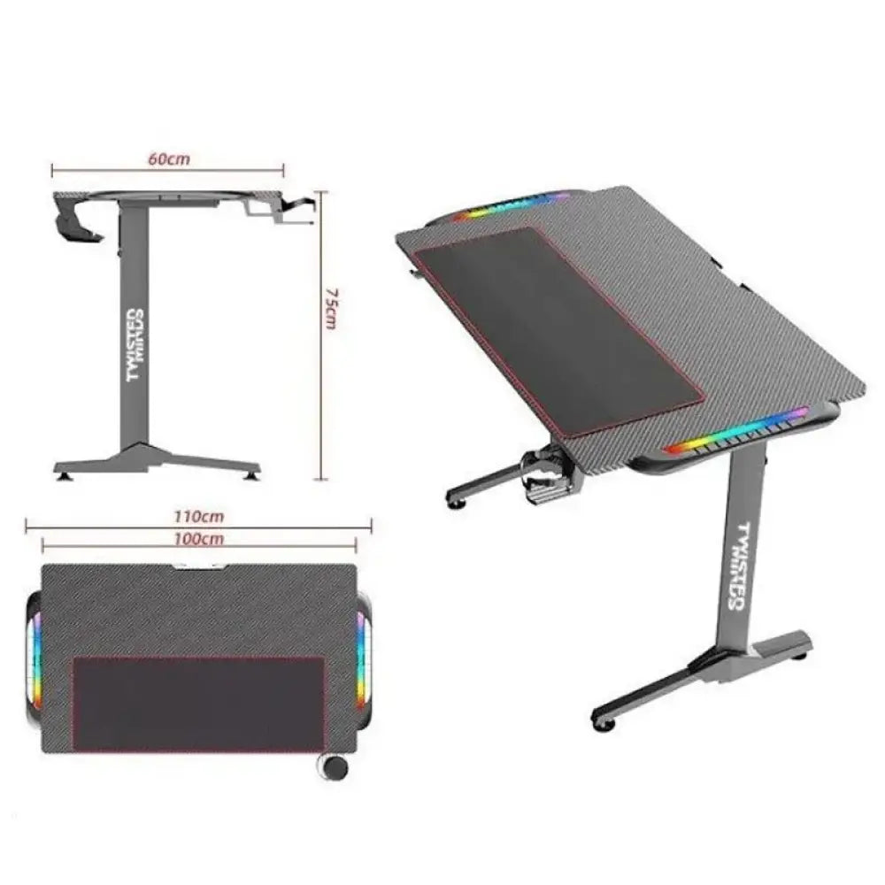 Twisted Minds T Shaped Gaming Desk Stand - RGB / Black Accessories > Other Accessories > Gaming Zone
