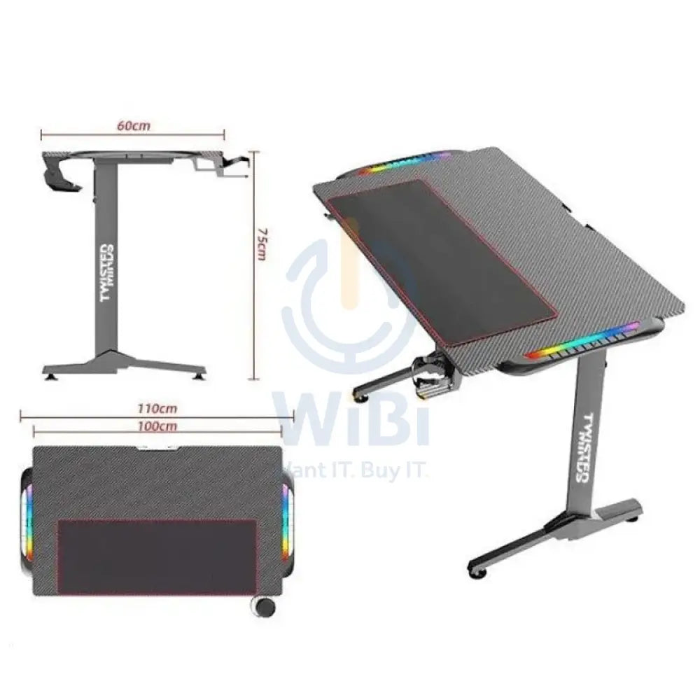Twisted Minds T Shaped Gaming Desk Stand - RGB / Black Accessories > Other Accessories > Gaming Zone