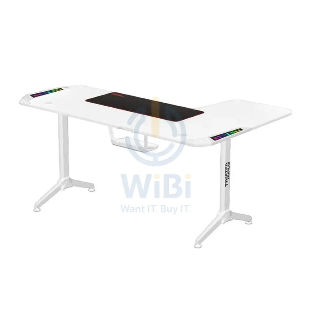 Twisted Minds WARRIOR L-Shaped RGB Gaming Desk - Left / White Accessories > Other Accessories > Gaming Zone