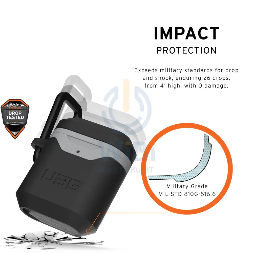 UAG Apple Airpods Gen 1& 2 Hard Case V2 - Black/Grey Accessories > Mobiles & Tablets > Mobiles