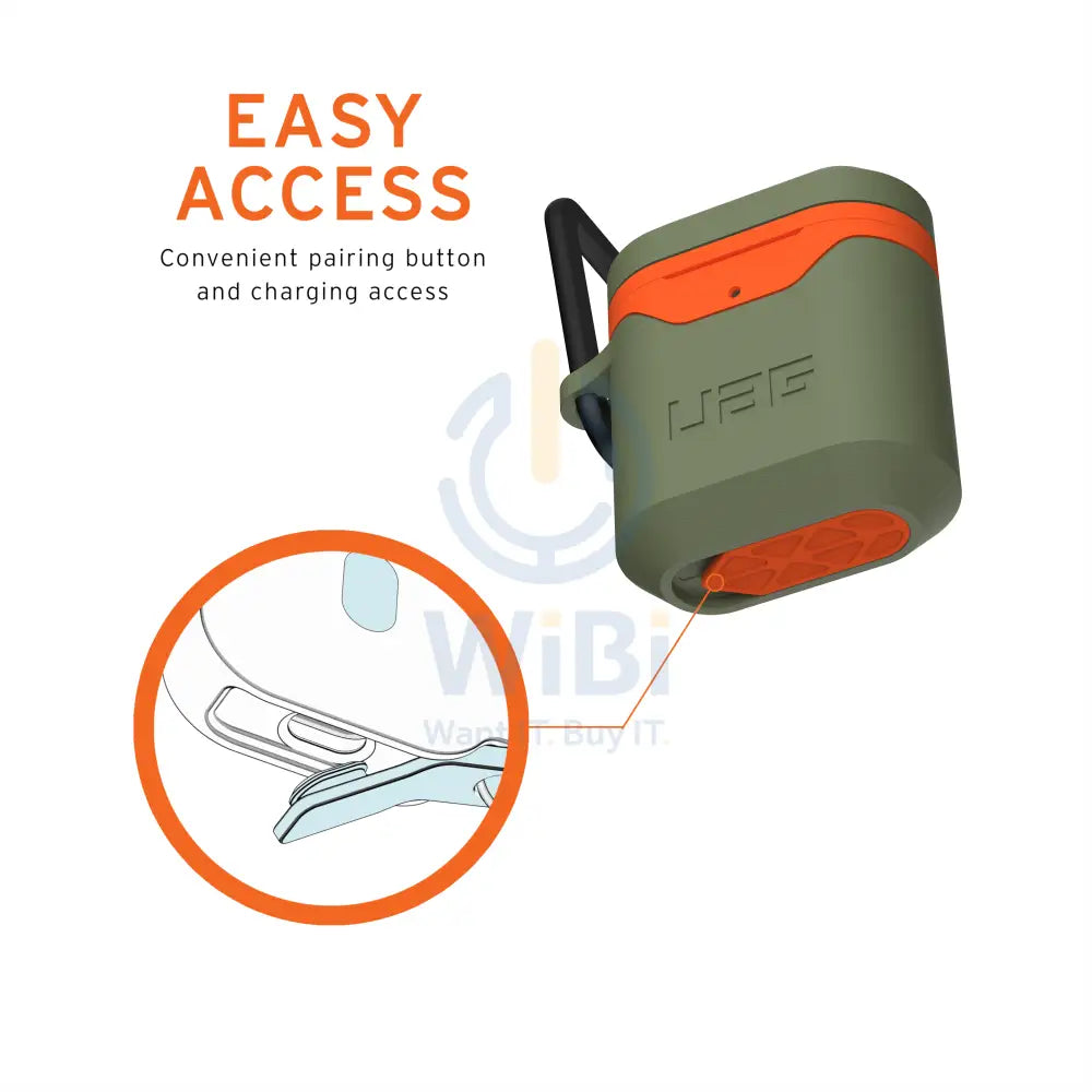 UAG Apple Airpods Gen 1 & 2 Hard Case V2 - Olive/Orange Accessories > Mobiles & Tablets > Mobiles > Offer Zone