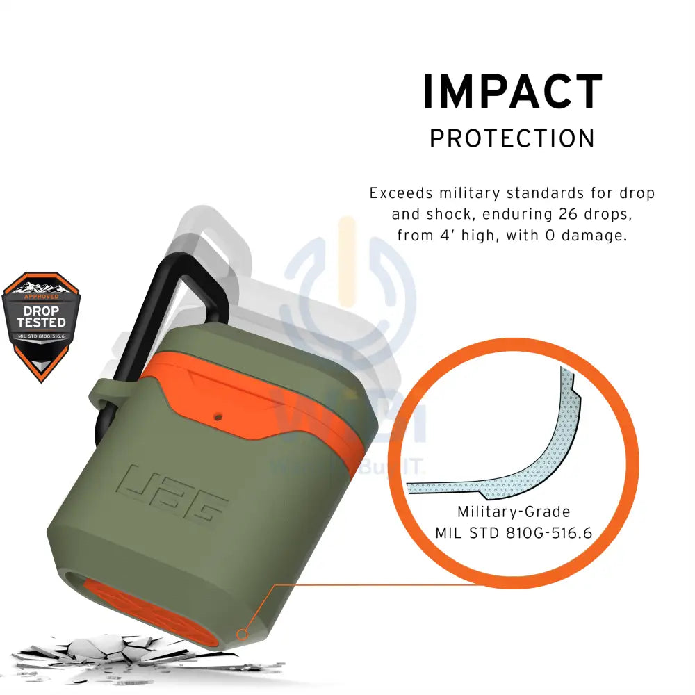 UAG Apple Airpods Gen 1 & 2 Hard Case V2 - Olive/Orange Accessories > Mobiles & Tablets > Mobiles > Offer Zone