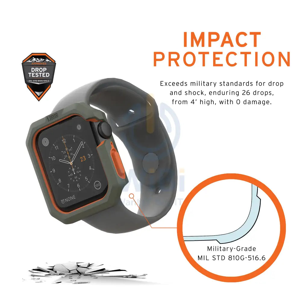 UAG Apple Watch 44mm Series 4/5/6/SE/SE2 Civilian Case - Olive/Orange Accessories > Smart Watches > Offer Zone