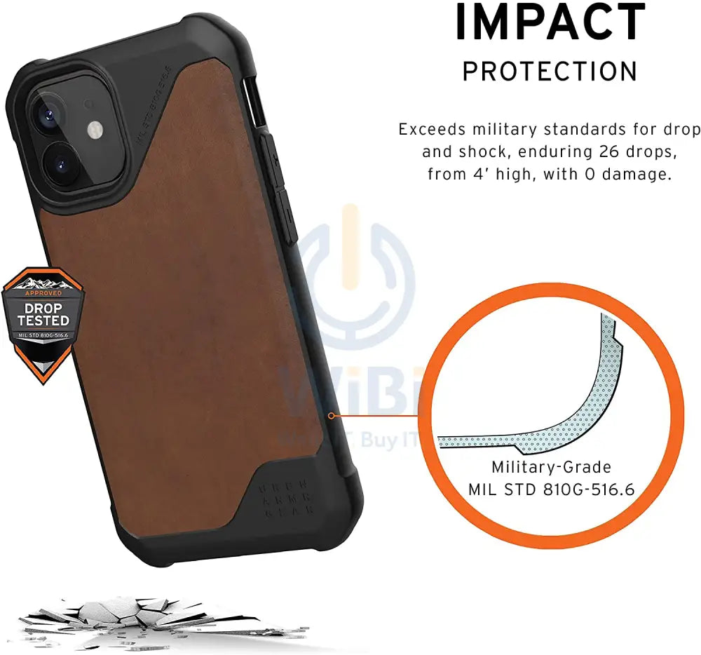 UAG iPhone 12 mini Metropolis LT LTHR ARMR Case - Brown Leather Accessories > Mobiles & Tablets > Mobiles > Screen