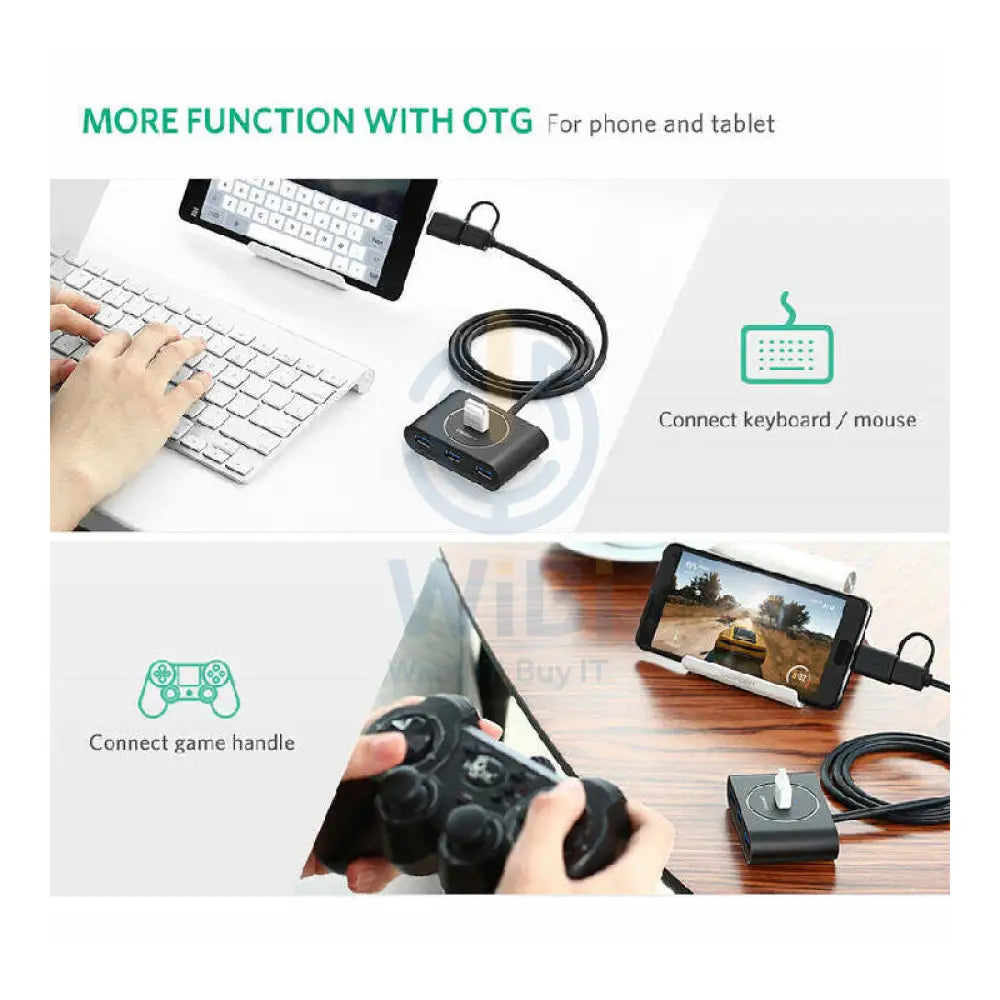 يوجرين 4 منفذ يوجرين يو اس بي 3.0 موزع مع تايب-سي محول - 1 متر / أسود اكسسوارات > كبلات & محولات > كبلات > عرض