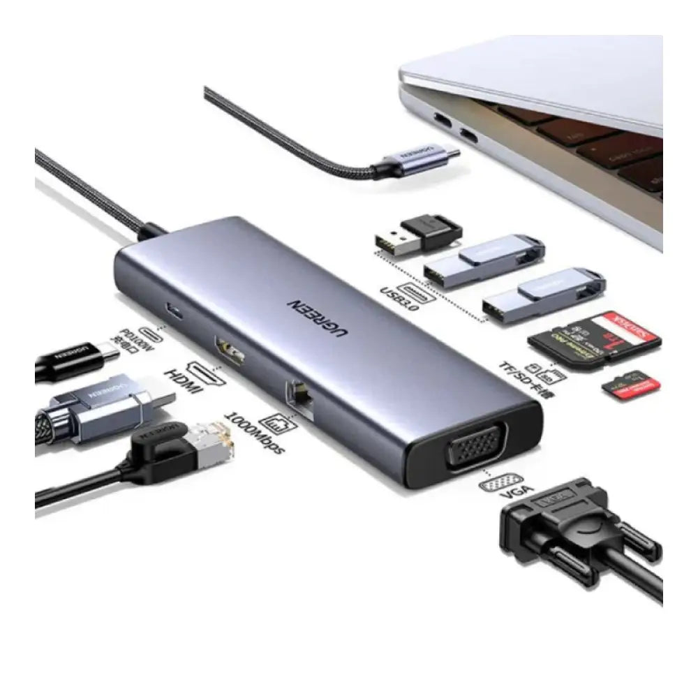Ugreen 9-in-1 USB-C Hub (100W PD 4K@60Hz HDMI) Accessories > Cables & Converters > Cables