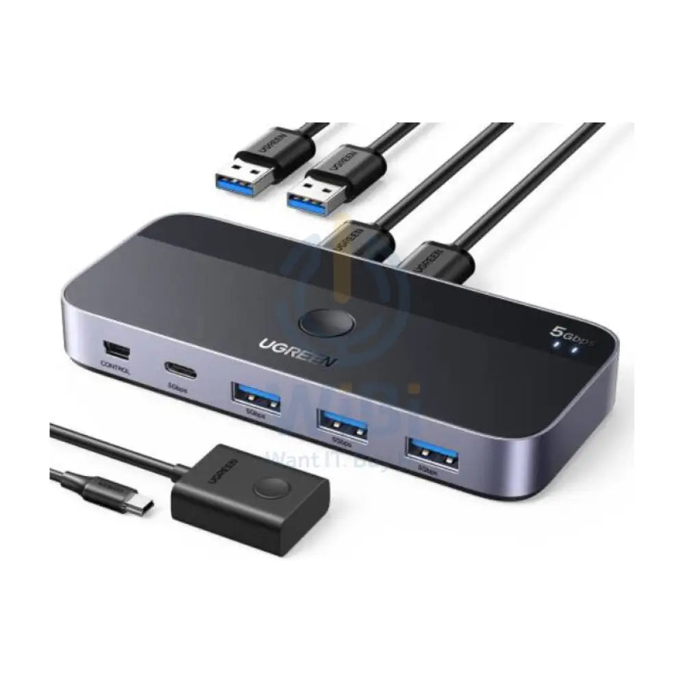 UGREEN CM662 Switch Selector 2 In 4 out Sharing Switch Hub With Remote 5Gbps / 3x USB A / 1x USB C / Black Accessories