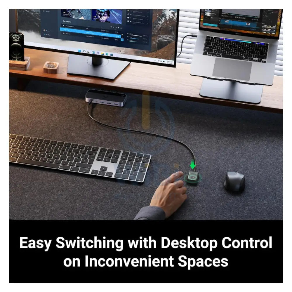 UGREEN CM662 Switch Selector 2 In 4 out Sharing Switch Hub With Remote 5Gbps / 3x USB A / 1x USB C / Black Accessories