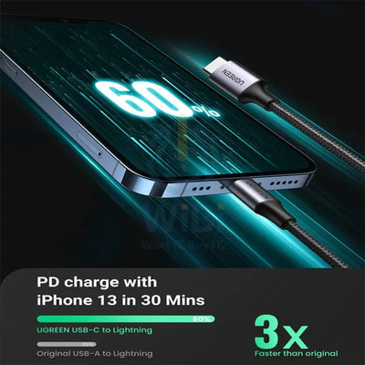 Ugreen MFi certified USB cable - 2m / Lightning / Black