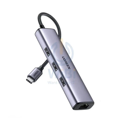 Ugreen multifunctional adapter HUB USB Type C - 3 x USB / Ethernet RJ-45 / USB Type C PD - Grey Accessories > Cables &