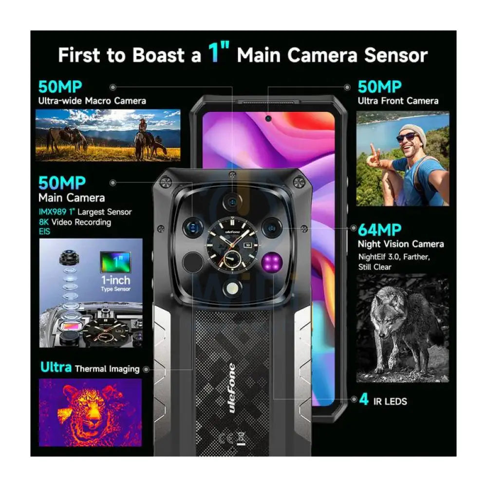 UleFone Armor 28 Ultra Thermal Version - 6.67-inch / 1TB / 32GB / 5G / Epic Black Mobiles & Tablets > Mobiles