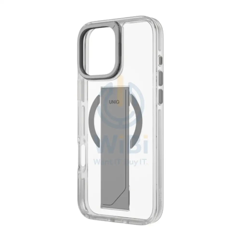 Uniq Hybrid Heldro Max Magclick With Camera Stand For Apple iPhone 16 Pro Lucent (Clear) Accessories > Mobiles &