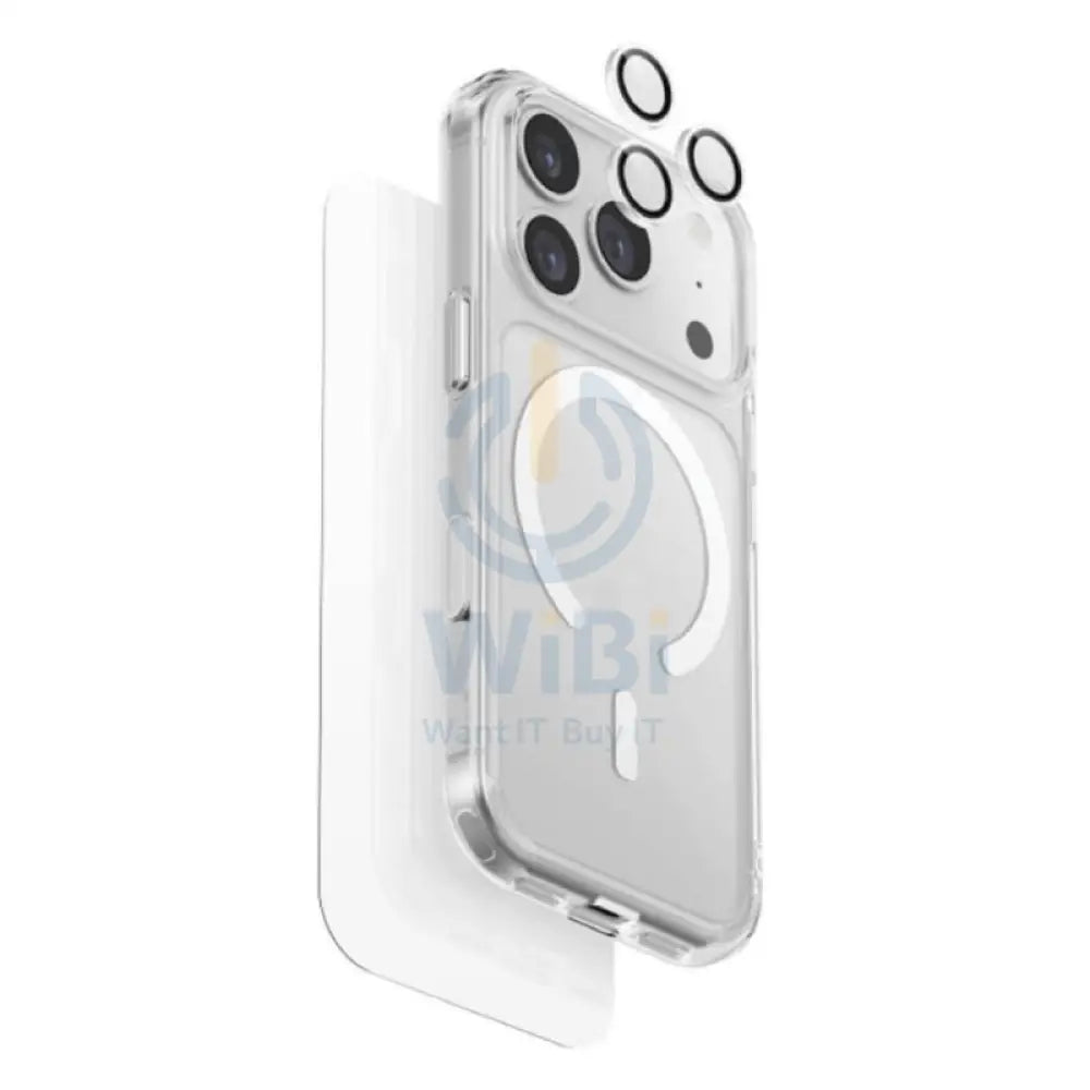 Uniq Hybrid Magclick Charging Clearvue 360 Essential Bundle Pack for Apple iPhone 17 Pro - Clear Accessories > Mobiles