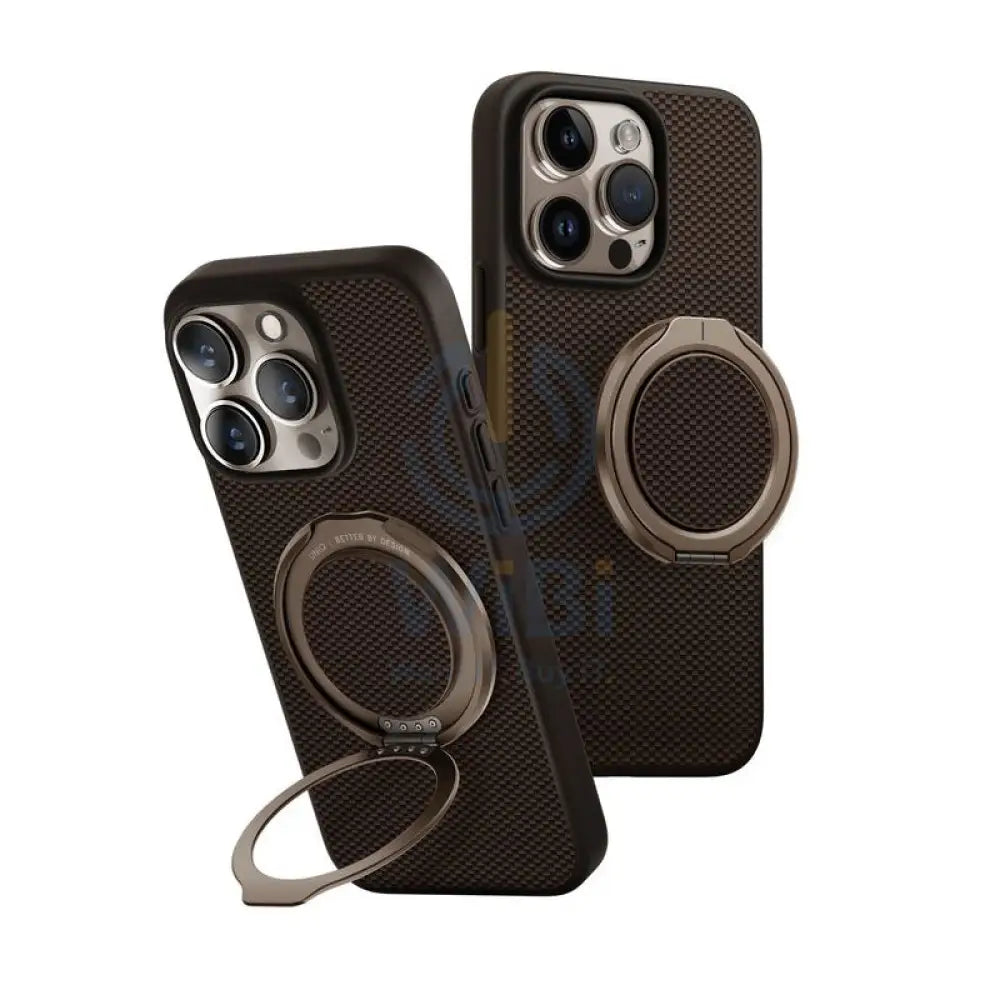 Uniq Hybrid Magclick Charging Keva Max With Camera Stand iPhone 16 Pro Umber Brown Accessories > Mobiles & Tablets >