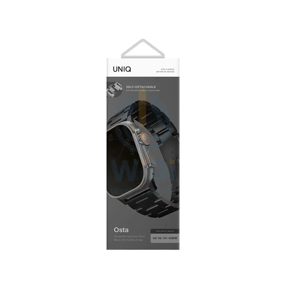 Uniq OSTA Apple Watch Stainless Steel Strap 42/44/45/49mm – Black Accessories > Smart Watches