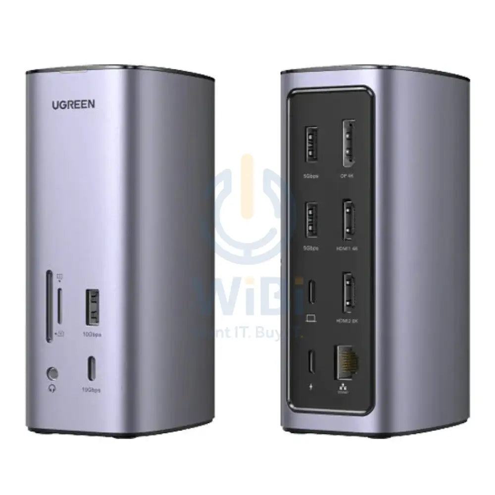 USB C MacBook Docking Station with 2 HDMI DP 8K 10 Gbps USB C and USB-A Data 100W PD Charging Ethernet Audio SD TF Card