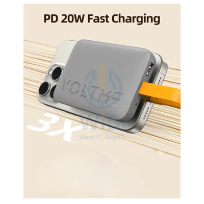كابل طاقة VOLTME Hypercore Sling بلت-ان يو اس بي كابل 10000mAh / 22.5W / يو اس بي/ يو اس بي/ رمادي اكسسوارات طاقة