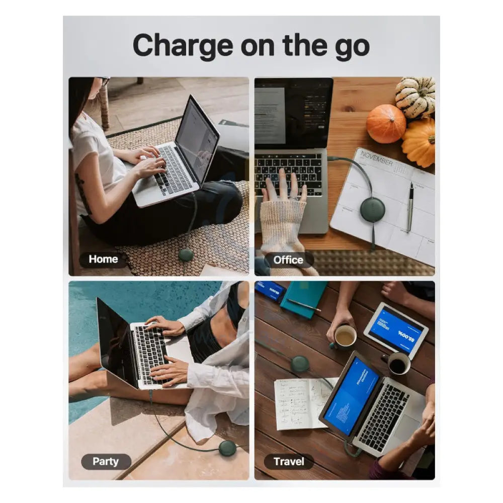 VOLTME Powerlink YoYo Dual-Way Retractable Cable - 1 Meter / 60W / USB-C / England Green Accessories > Cables &