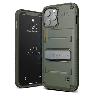 VRS Design iPhone 12 / iPhone 12 Pro Quickstand Case - Green/Metal Black Accessories > Mobiles & Tablets