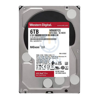 WD Red Internal Drive - 6TB / 3.5-inch / SATA-III / 128MB Buffer