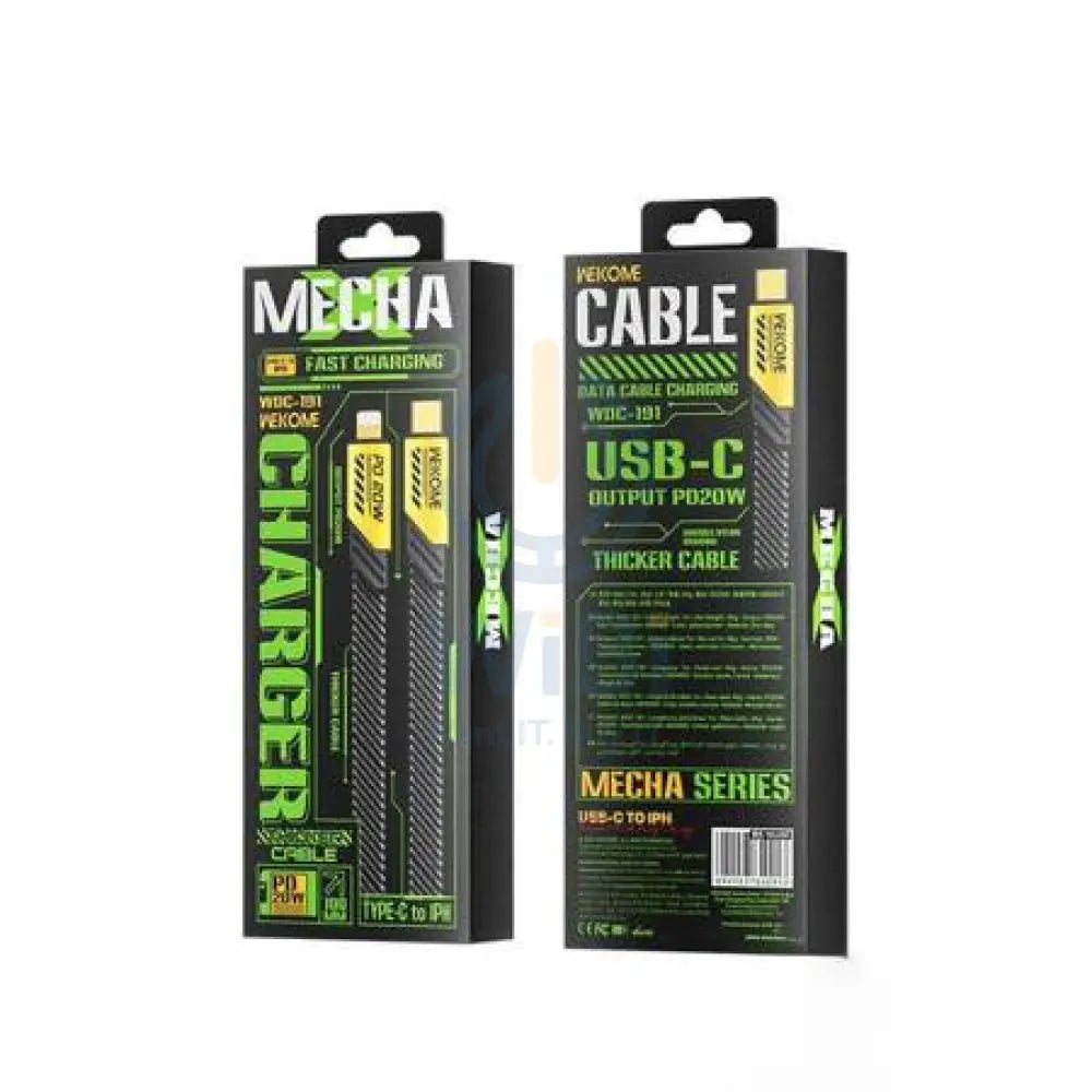 WEKOME WDC-191 Mecha Series - USB-C to Lightning PD Connection Cable - 20W / 1Meter / Yellow Accessories > Mobiles &