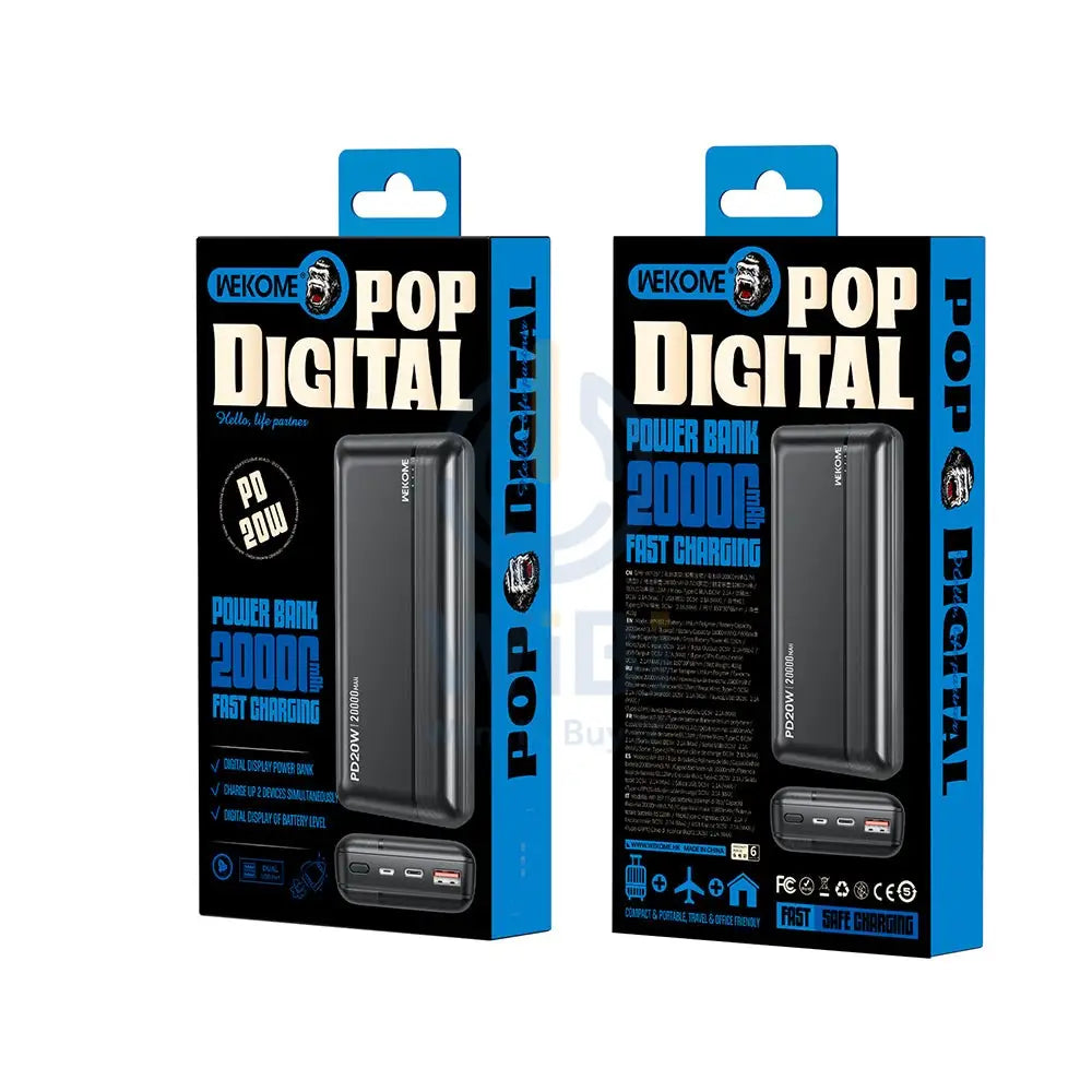 WEKOME WP-04 Tidal Energy Series 20000mAh 20W Fast Charge Power Bank - Black Accessories > Power Bank