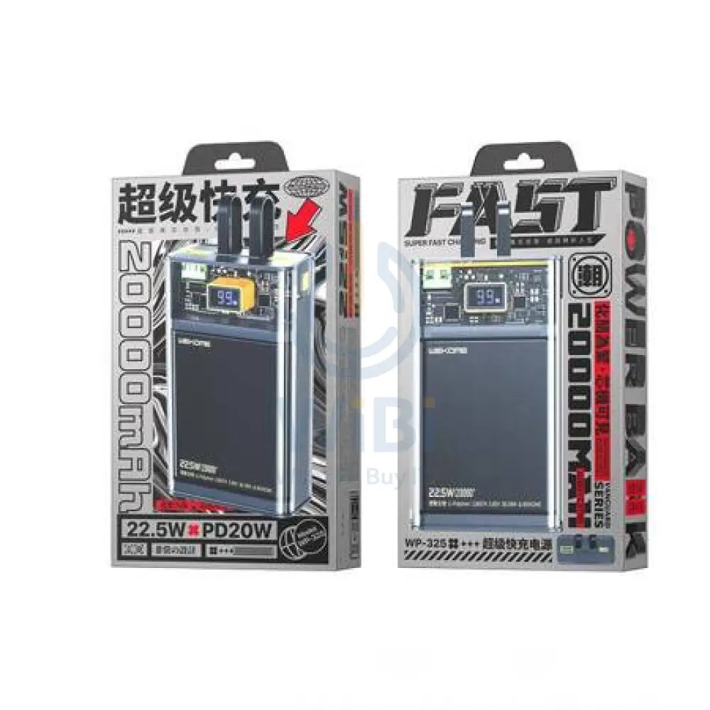 Wekome WP-325 20000mAh Pioneer Series Explore 22.5W Fast Charge Power Bank with Cable - Black Accessories > Power Bank
