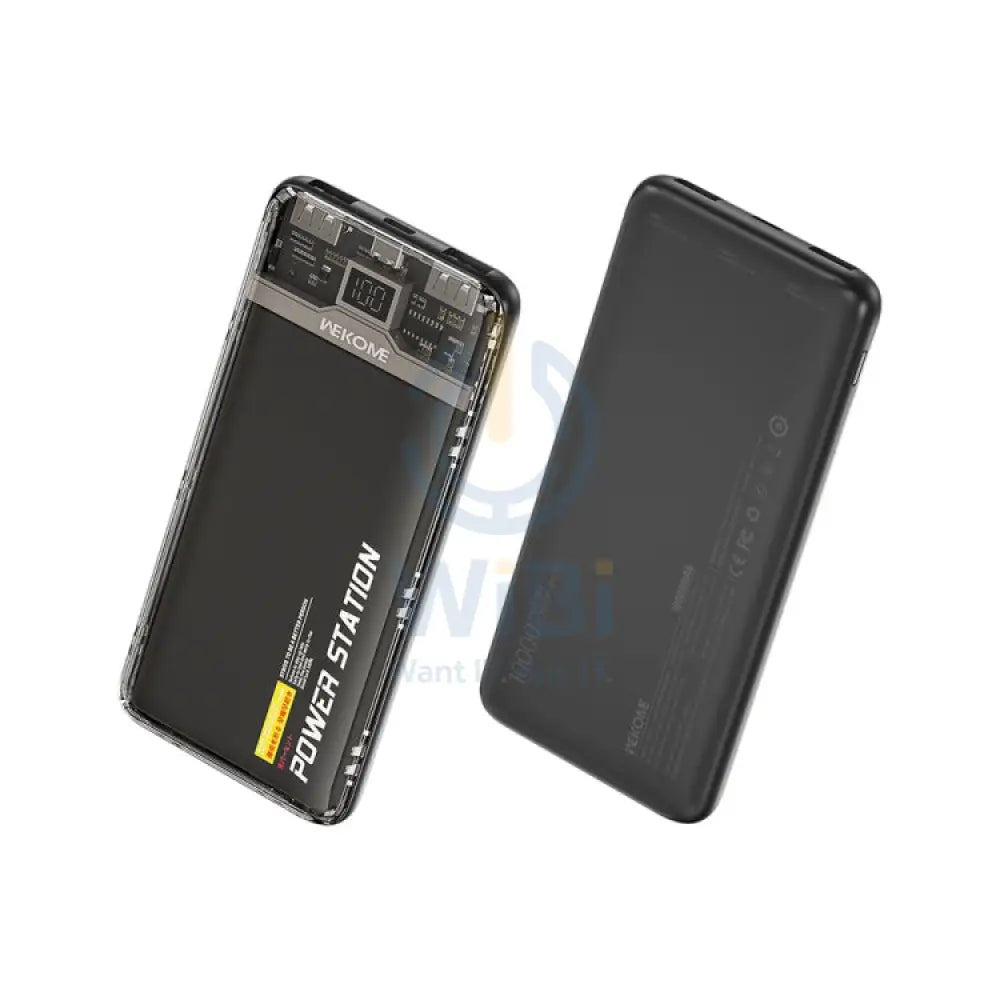 Wekome WP-343 10000mAh Pioneer 2 Generation Transparent Fast Charge Power Bank - Black Accessories > Power Bank
