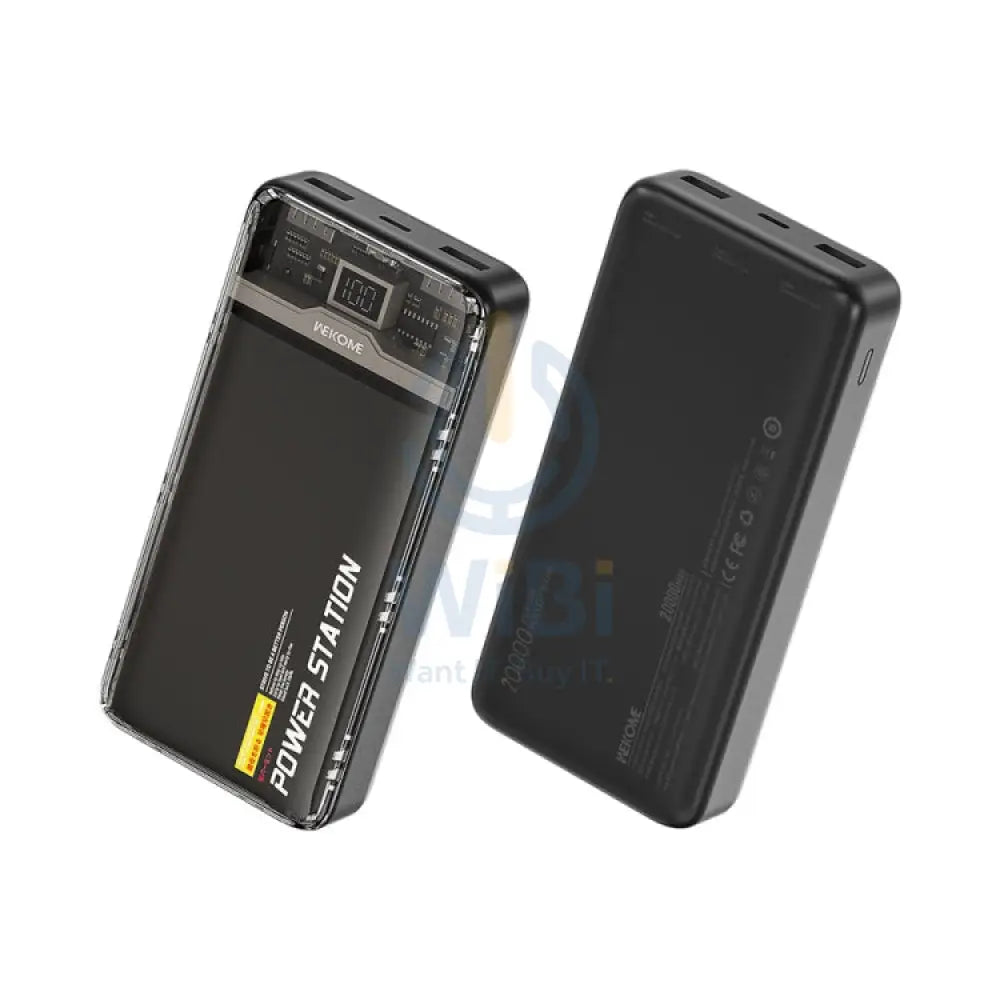 Wekome WP-349 20000mAh Pioneer 2 Generation Transparent Fast Charge Power Bank - Black Accessories > Power Bank