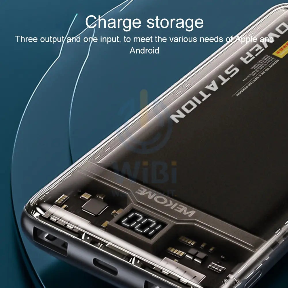 Wekome WP-349 20000mAh Pioneer 2 Generation Transparent Fast Charge Power Bank - Black Accessories > Power Bank