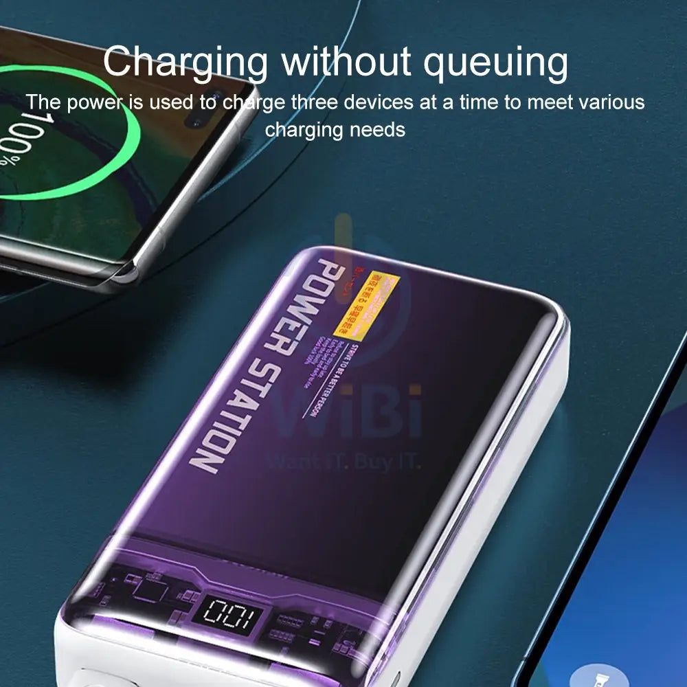Wekome WP-349 20000mAh Pioneer 2 Generation Transparent Fast Charge Power Bank - Purple Accessories > Power Bank