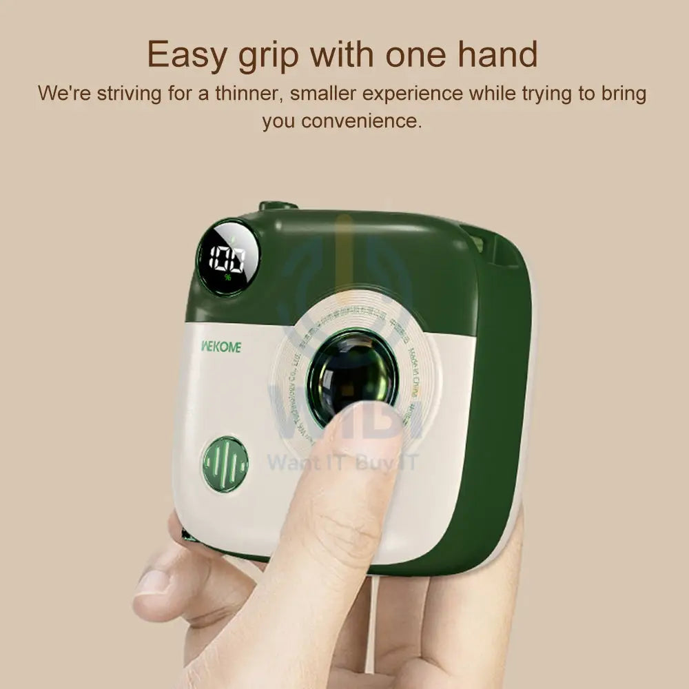 Wekome WP-365 Retro Series 10000mAh Camera 15W Magnetic Fast Charging Power Bank - Green & white Accessories > Power