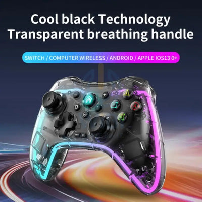 Wirless Gaming Controller Transparent Adjustable RGB S03 Accessories > Gaming Controllers > Gaming Zone