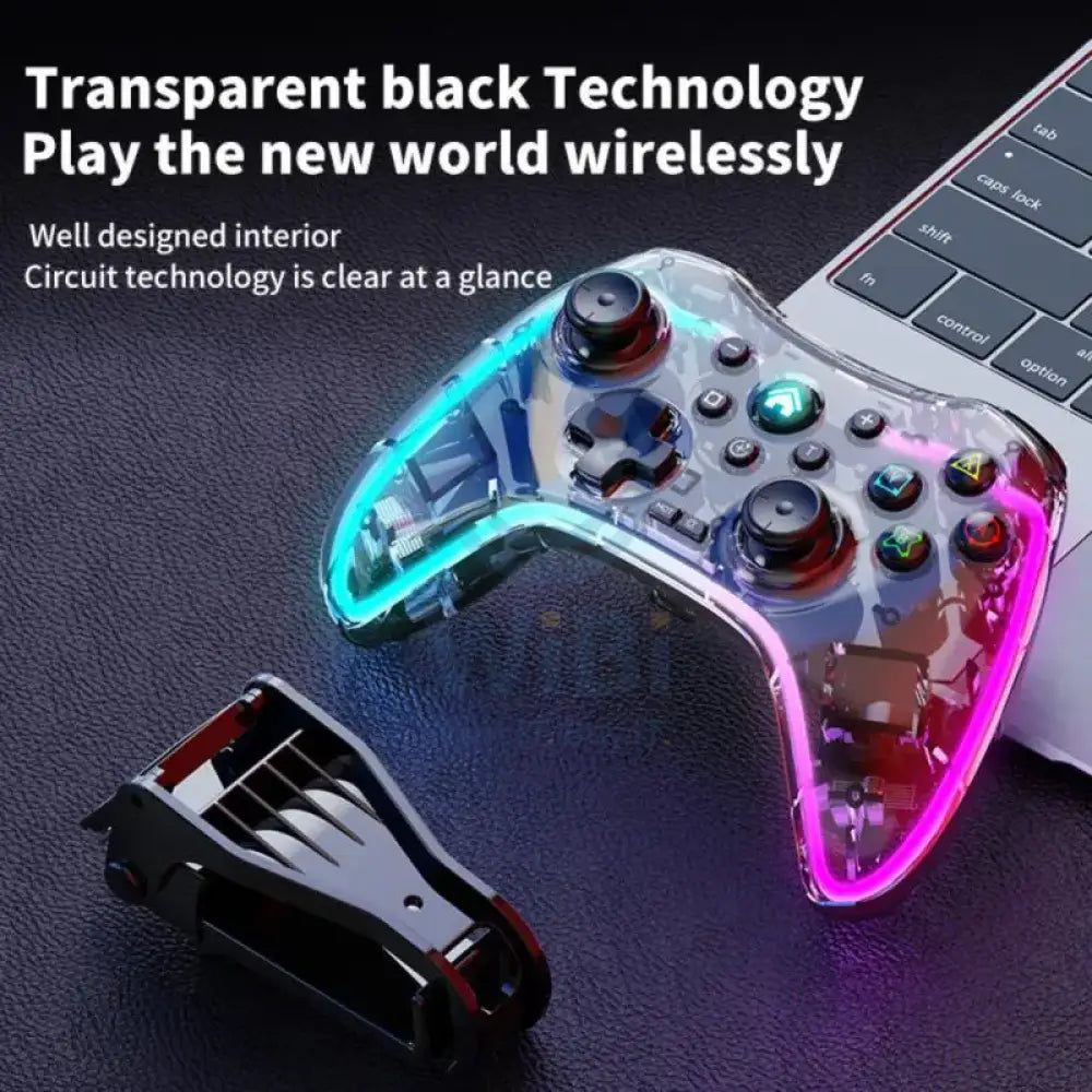 Wirless Gaming Controller Transparent Adjustable RGB S03 Accessories > Gaming Controllers > Gaming Zone