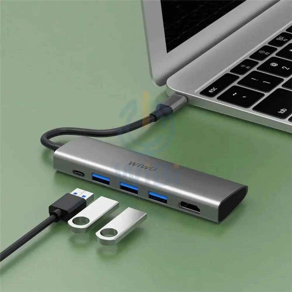 WiWU Alpha A531H 5-in-1 Adapter HD Converter - USB 3.0 / Type-C / HDMI / Grey Accessories > Cables & Converters > Cables