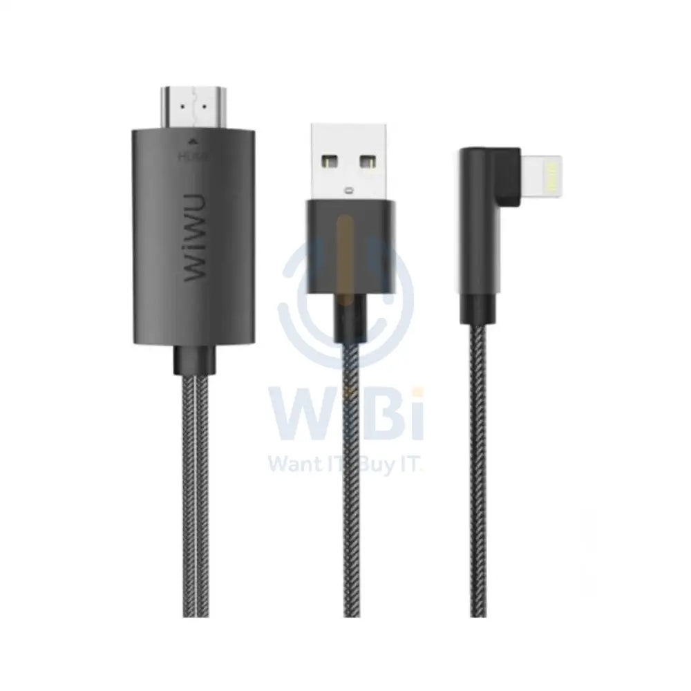 WiWU Lightning To HDTV Video Cable Adapter - USB 3.0 / Type-C / HDMI / 2 Meters Accessories > Cables & Converters >