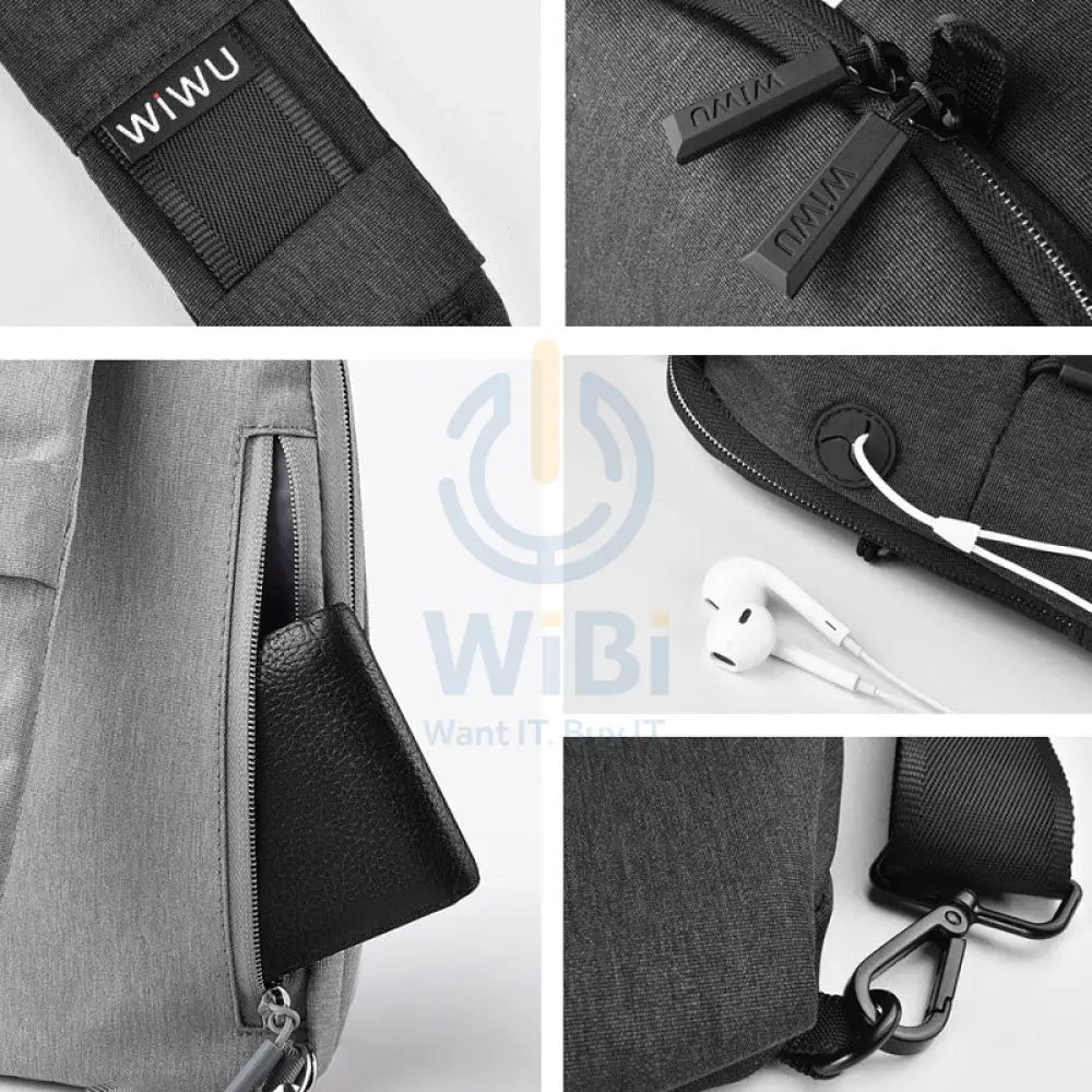 Wiwu Odyssey Water Proof Shoulder Chest Crossbody Bag - Black Accessories > Mobiles & Tablets > Tablets