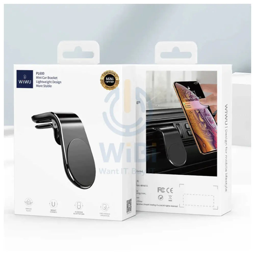 WiWU PL600 Magnetic Suction Mobile Phone Holder Bracket - 4.0"-6.0" / Black - Tablet & Smartphones
