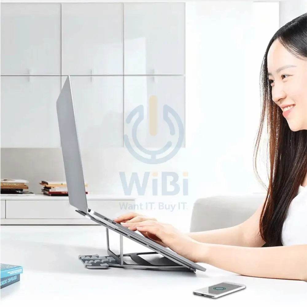 WIWU S400 Aluminum Laptop Stand - Silver Accessories > Mobiles & Tablets > Mobiles > Mobile Holder / Stands