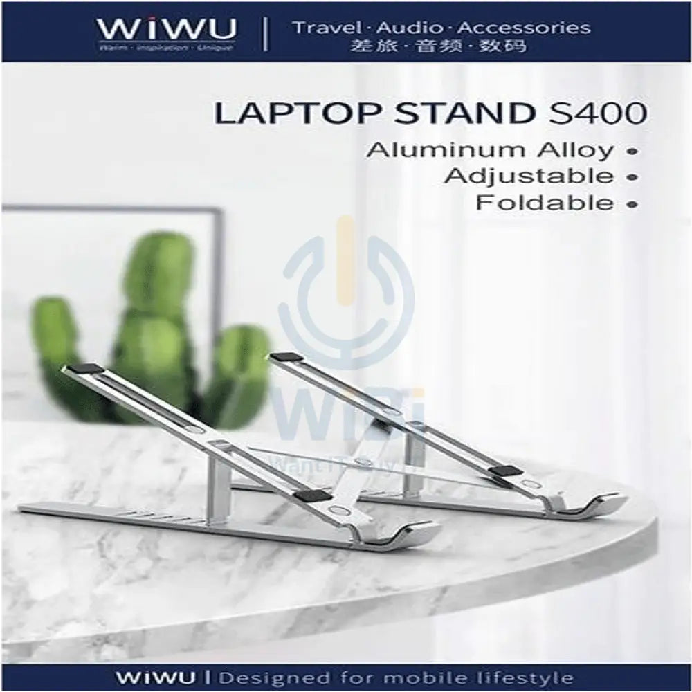 WIWU S400 Aluminum Laptop Stand - Silver Accessories > Mobiles & Tablets > Mobiles > Mobile Holder / Stands