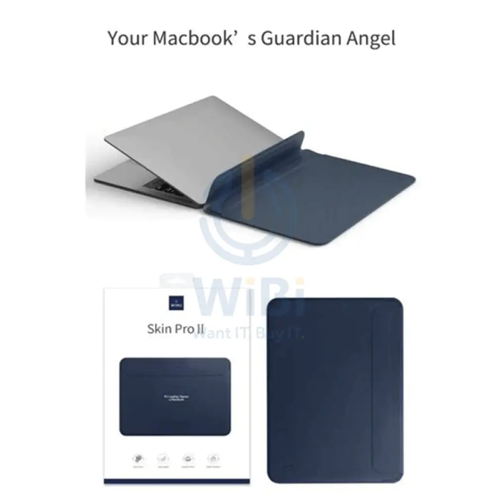 Wiwu Skin Pro 2 Pu Leather Sleeve - Macbook 16 Pro / Blue Accessories > Mobiles & Tablets