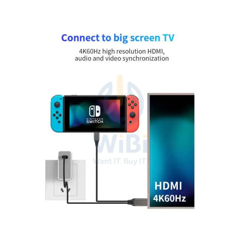 WiWU TYPE C TO HDMI CABLE - Type-C / Black Accessories > Cables & Converters > Cables
