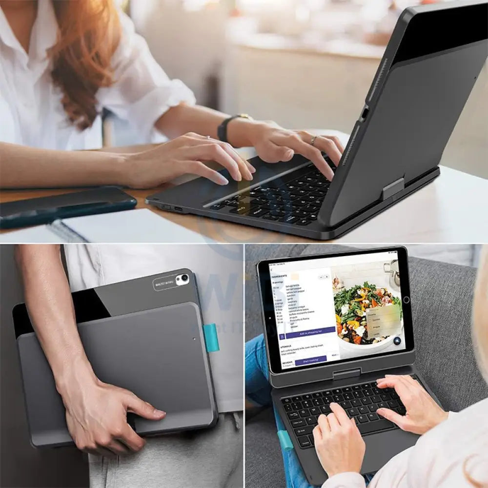WiWU Waltz Rotating Magic Smart Keyboard Case - 10.9 inch / Arabic / Black