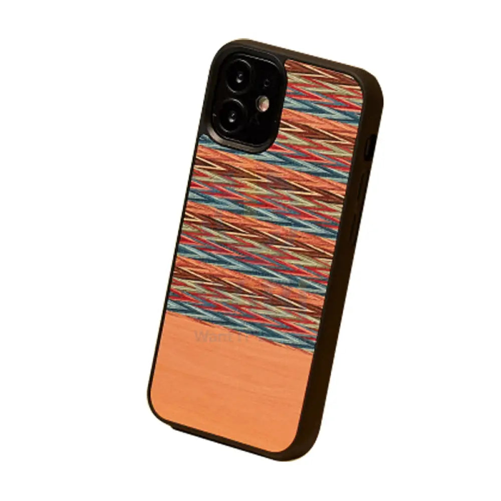 Wooden Case For iPhone 12 & 12 Pro - Browny Check Accessories > Mobiles & Tablets > Offer Zone