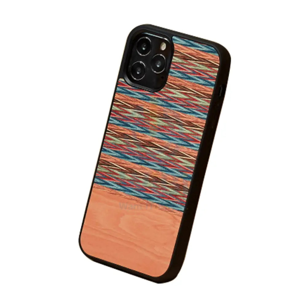 Wooden Case For iPhone 12 & 12 Pro - Browny Check Accessories > Mobiles & Tablets > Offer Zone