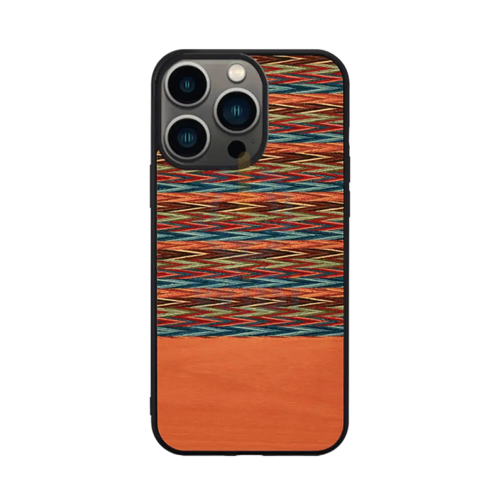 Wooden Cover For iPhone 13 Pro Max - Browny Check Accessories > Mobiles & Tablets > Offer Zone